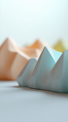 Abstract pastel geometric shapes with soft focus and minimalist background