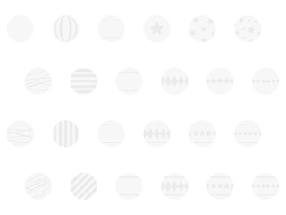 フラットクリスマスボールオーナメントアイコンフルセットB：銀