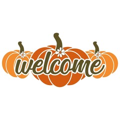 Welcome typography design on plain white transparent isolated background for sign, card, shirt, hoodie, sweatshirt, apparel, tag, mug, icon, poster or badge