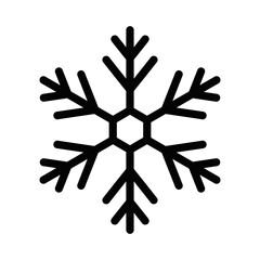 Elegant line art snowflake, representing winter, cold, or holiday themes. Vector illustration. Editable stroke.