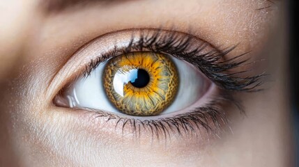 Obraz premium a close up of a person's eye with long eyelashes
