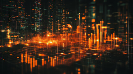 Fototapeta premium charts and graphs with statistics to innovative analyze business potential and forecast future development of companies growth.