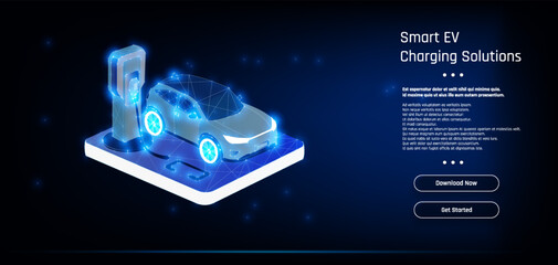 Innovative electric vehicle charging station design showcasing smart technology for efficient energy use