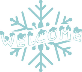 Welcome typography design on plain white transparent isolated background for sign, card, shirt, hoodie, sweatshirt, apparel, tag, mug, icon, poster or badge