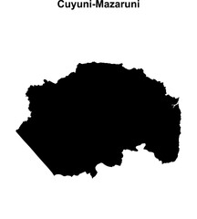 Cuyuni-Mazaruni region blank outline map