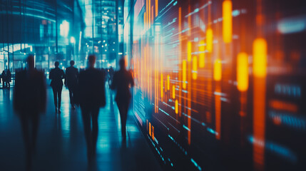 Fototapeta premium charts and graphs with statistics to innovation analyze business potential and forecast future development of companies growth.