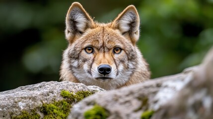 Fototapeta premium A close up of a coyote looking at the camera