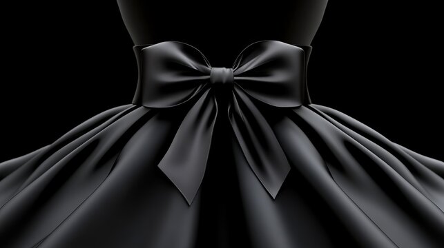 A black dress with a large bow on the back