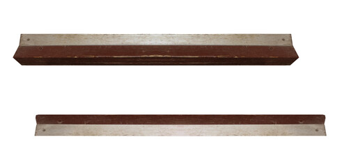 Old entrance and exit door threshold. On isolated transparent background.