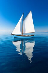 Fototapeta premium A sailboat floating in the middle of a body of water