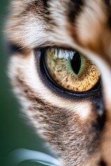  A close up of a cat's green eye