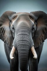 Fototapeta premium A close up of an elephant's face with tusks