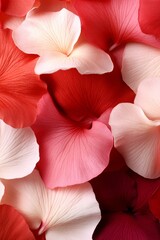 A close up of a bunch of pink and red petals