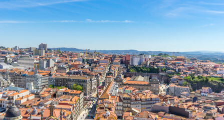 Beautiful Panoramic view of old town Porto, Portugal