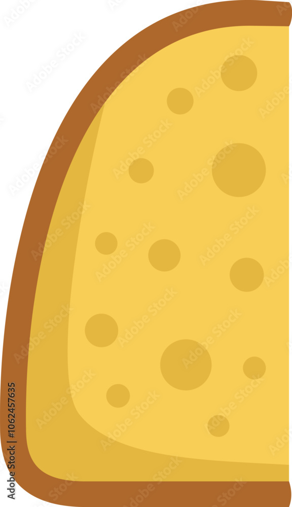 Poster this minimal illustration shows a side view of a bread slice with its characteristic porous texture