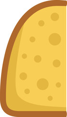 This minimal illustration shows a side view of a bread slice with its characteristic porous texture