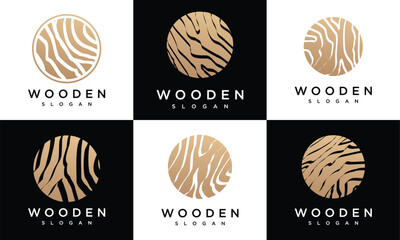 wood texture logo vector template collection.wood logo icon set