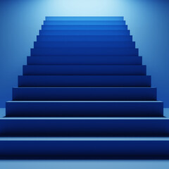 blue stairs background, 3d rendering illustration