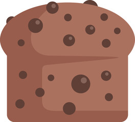 Loaf of chocolate chip bread is shown on a white background