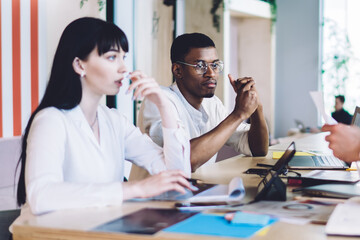 Business team during startup project conference