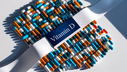 Pharmaceutical capsules with the inscription vitamin D