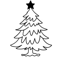 Obraz premium Chrismas tree doodle 