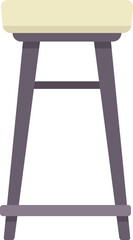 This vector illustration shows a tall bar stool with a round seat and four legs, perfect for any design project needing furniture