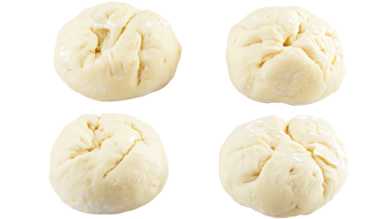 Raw Dough Balls Arranged on a Transparent Background for Culinary Use Generative AI