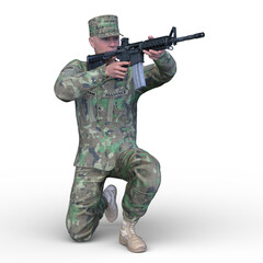 兵士　3DCGレンダリング
