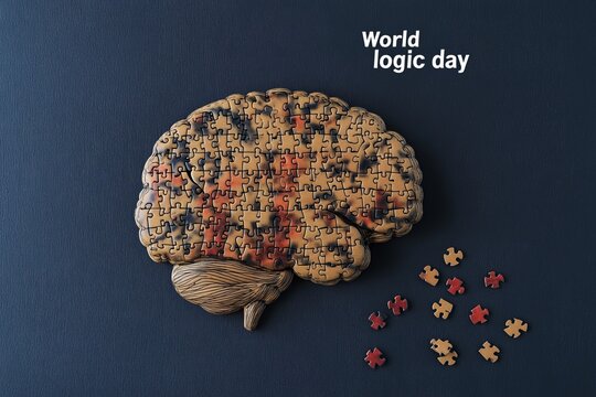 World logic day brain puzzle symbolizing critical thinking and problem solving - Powered by Adobe