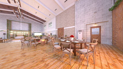 パーティー会場　3DCGレンダリング