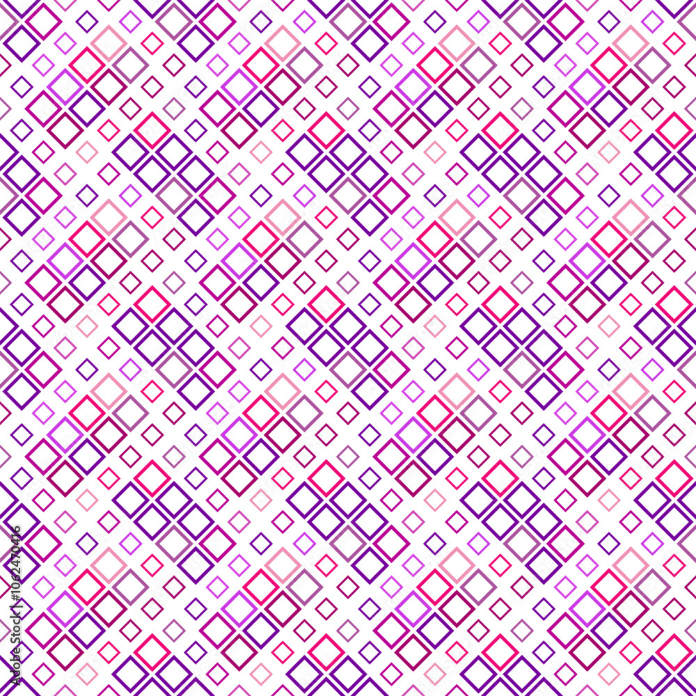 Poster abstract seamless diagonal square pattern background - geometrical colorful vector design from squar