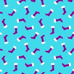 Christmas season Santa socks pattern for wrapping paper and fabrics and linens