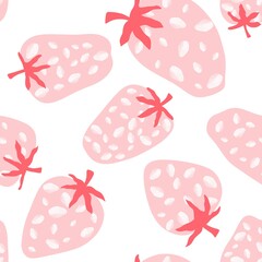 Summer fruit seamless strawberry berry pattern for wrapping paper and fabrics