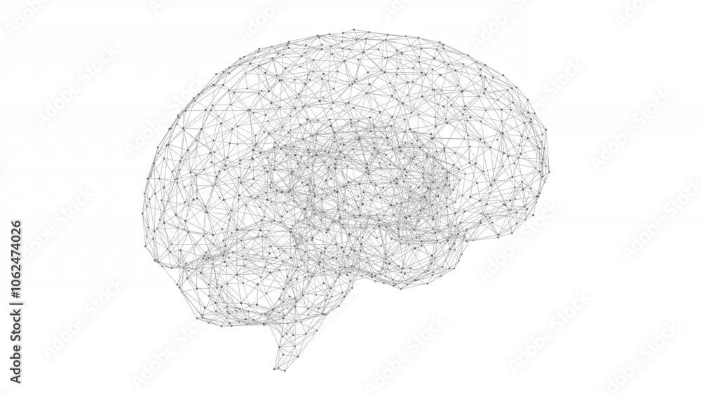 Poster artificial neural network : brain in plexus style