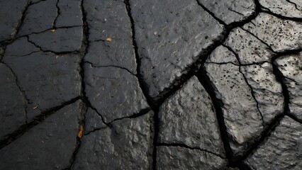 Obraz premium Urban Asphalt Texture with Cracks and Oil Stains for Realistic Backdrops