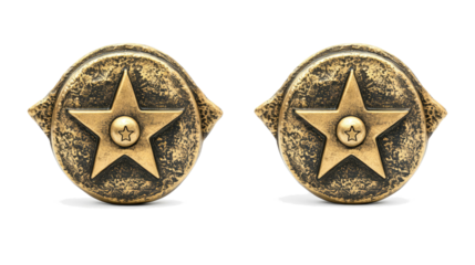 Collection of Sheriff Star Badges on Transparent Background Generative AI