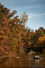 New York Central Park in the Fall Autumn leaves. 