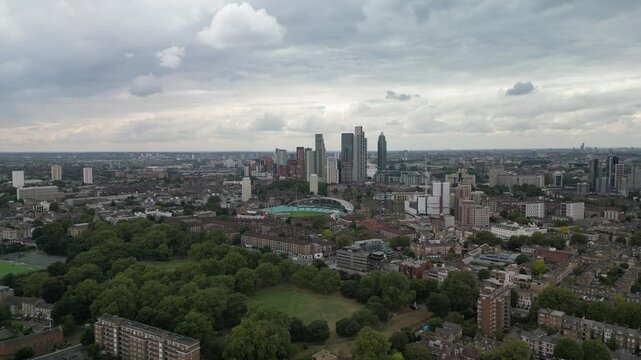 Aerial view near Kennington Park London Uk