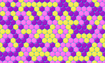 Vector dotted pattern with colorful geometric circles. Perfect for textile, seamless wallpapers, and trendy abstract backgrounds for modern design.