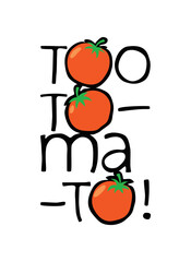Too tomato restaurant logotype template with red ripe tomatoes 