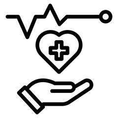 Obraz premium Hand hold heart beat icon