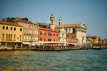 Venice and its birds , canals and ancient buildings  