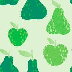 Summer fruit seamless pears pattern for wrapping paper and fabrics