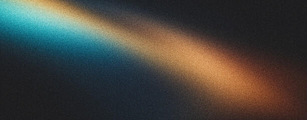 Grainy blue orange black background, abstract color gradient wave shape noise texture poster header banner wallpaper cover design