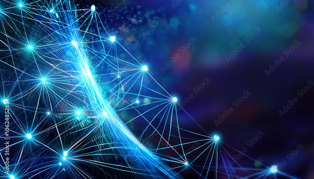 Poster close-up of digital networks and connectivity, representing the internet and online communication