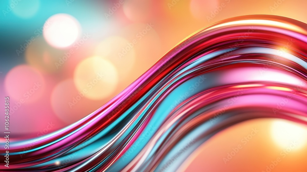 Poster a vivid blend of flowing colors and dynamic curves create an abstract visual experience, evoking emo