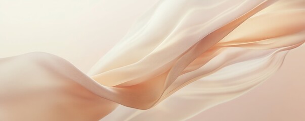 Fototapeta premium Vagues abstraites dégradées en tons pastel rose sur fond clair.