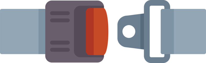 Open seat belt buckle is waiting to be connected, ensuring safety and security during travel