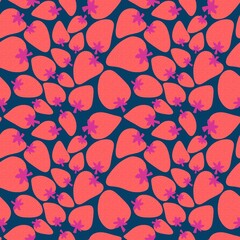 Summer fruit seamless strawberry berry pattern for wrapping paper and fabrics